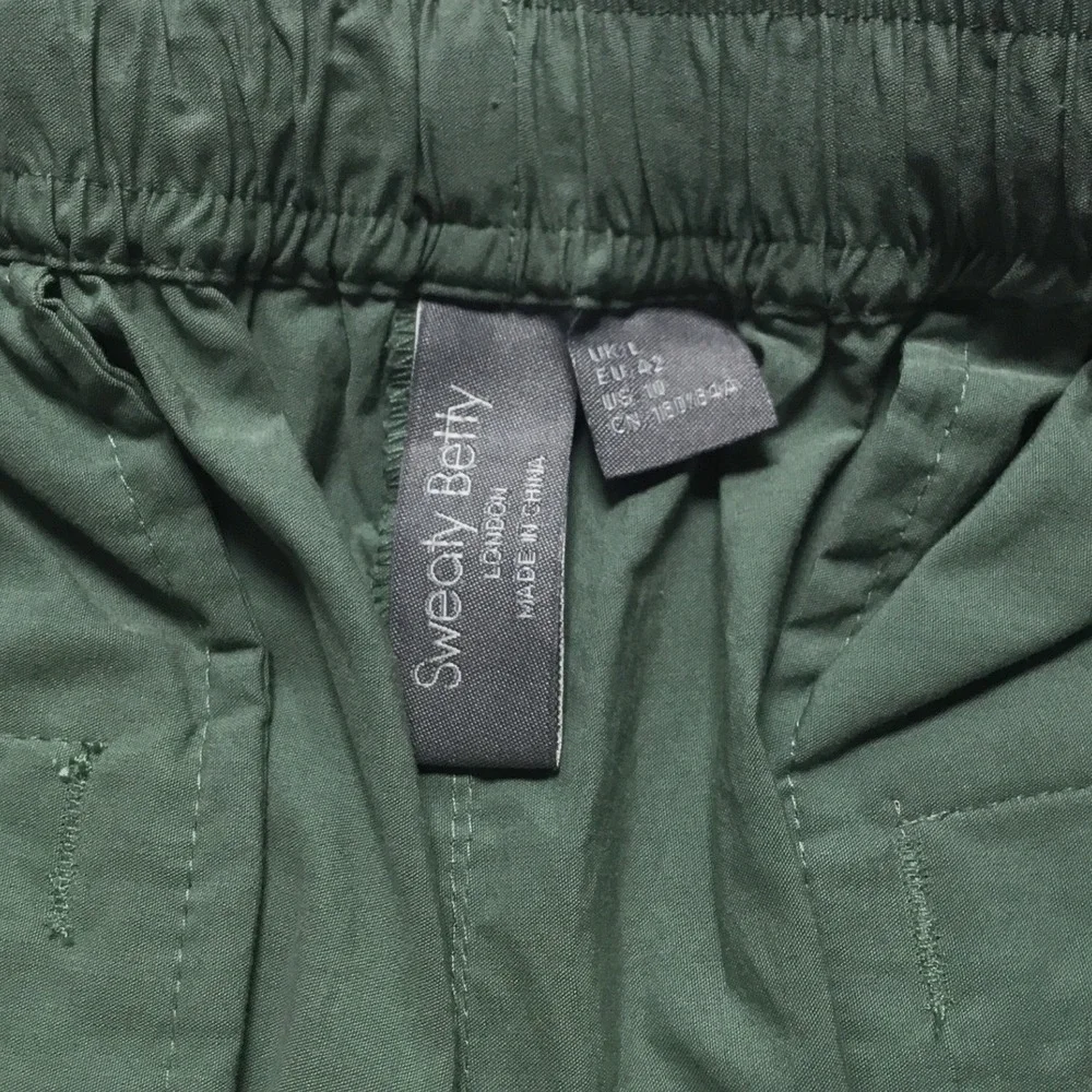 Sweaty Betty Green Cargo Jogger Pants Elastic Waist Drawstring‎ Womens Size M